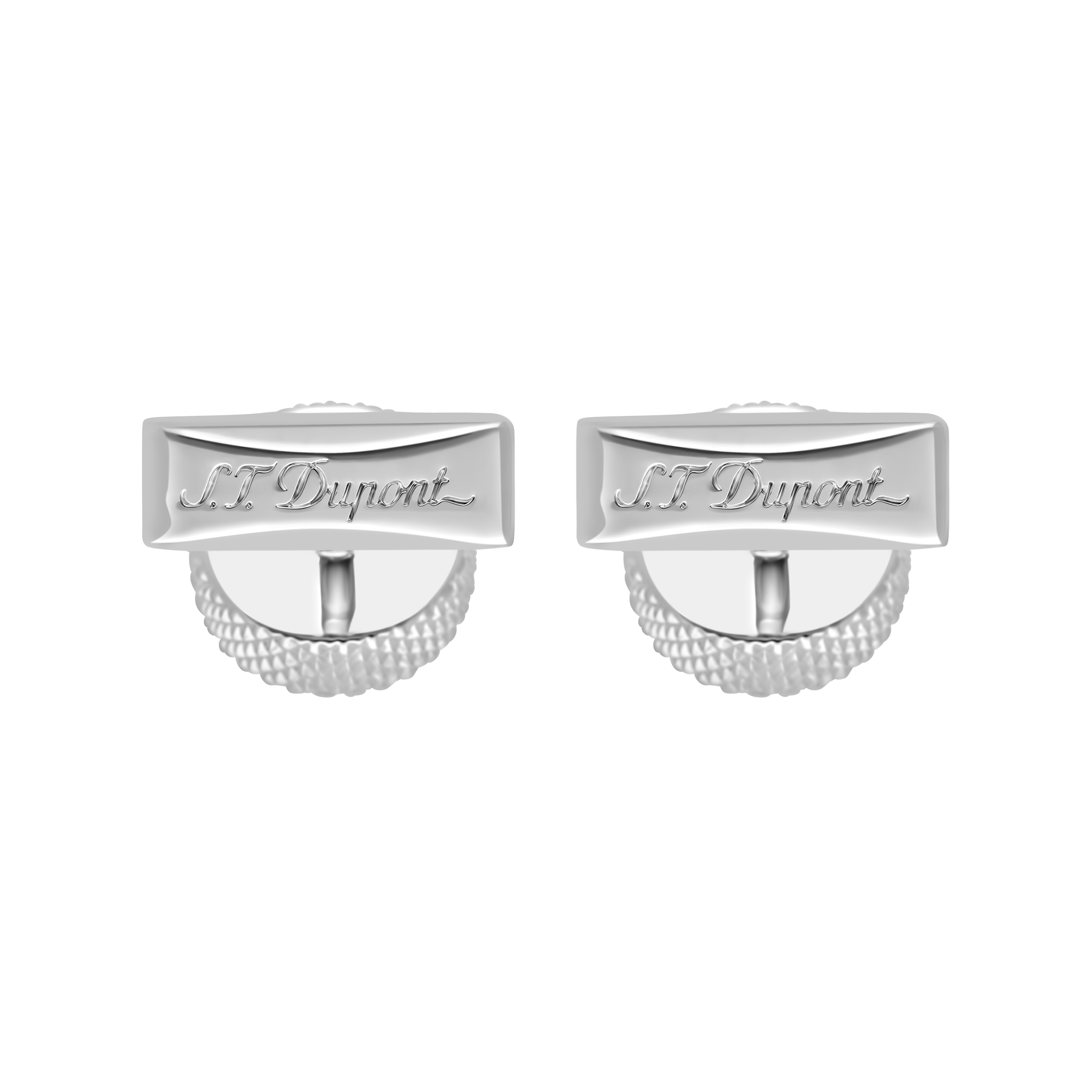 Boutons de manchettes ronds en laque noir et pointe de diamant