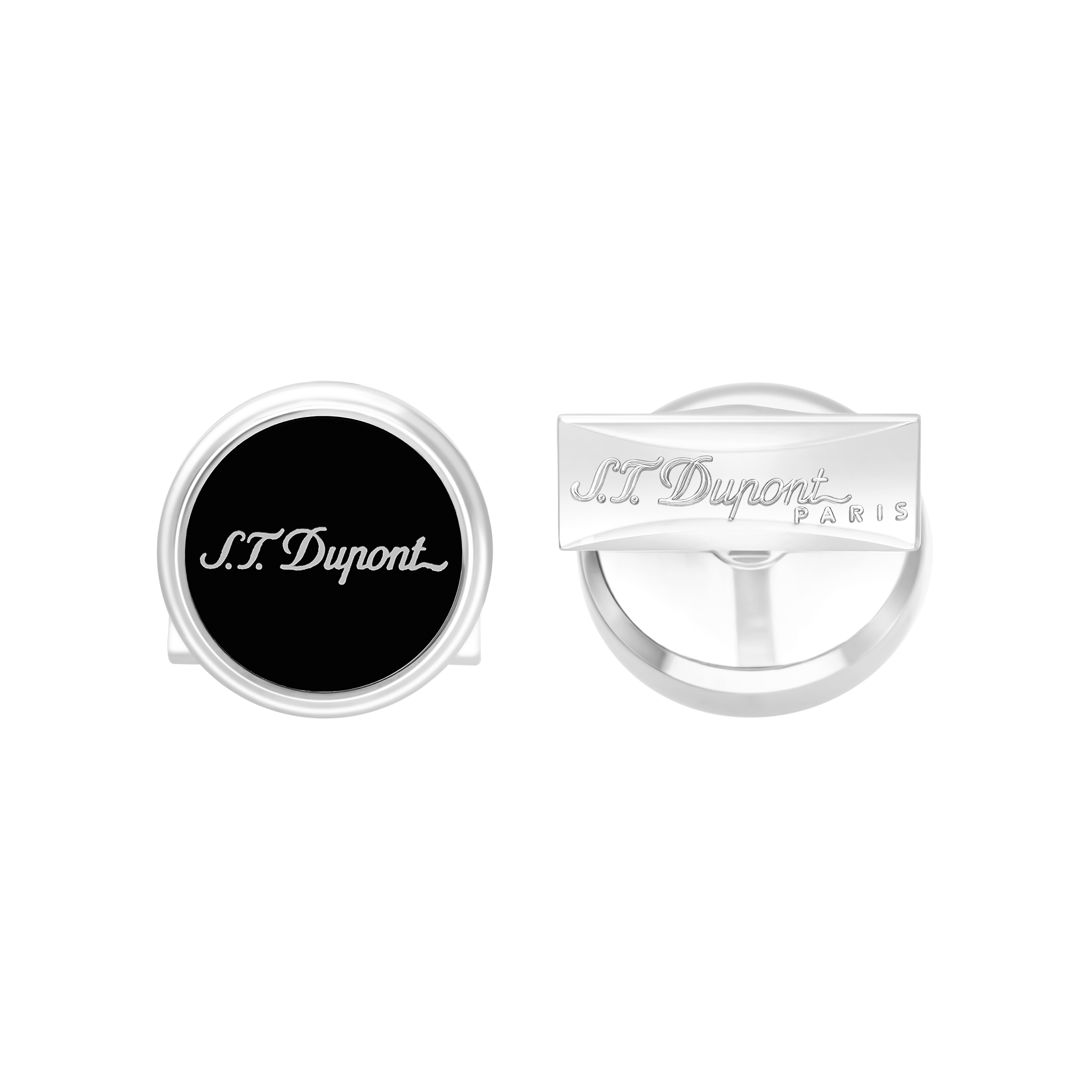 Boutons de manchette noirs et palladium