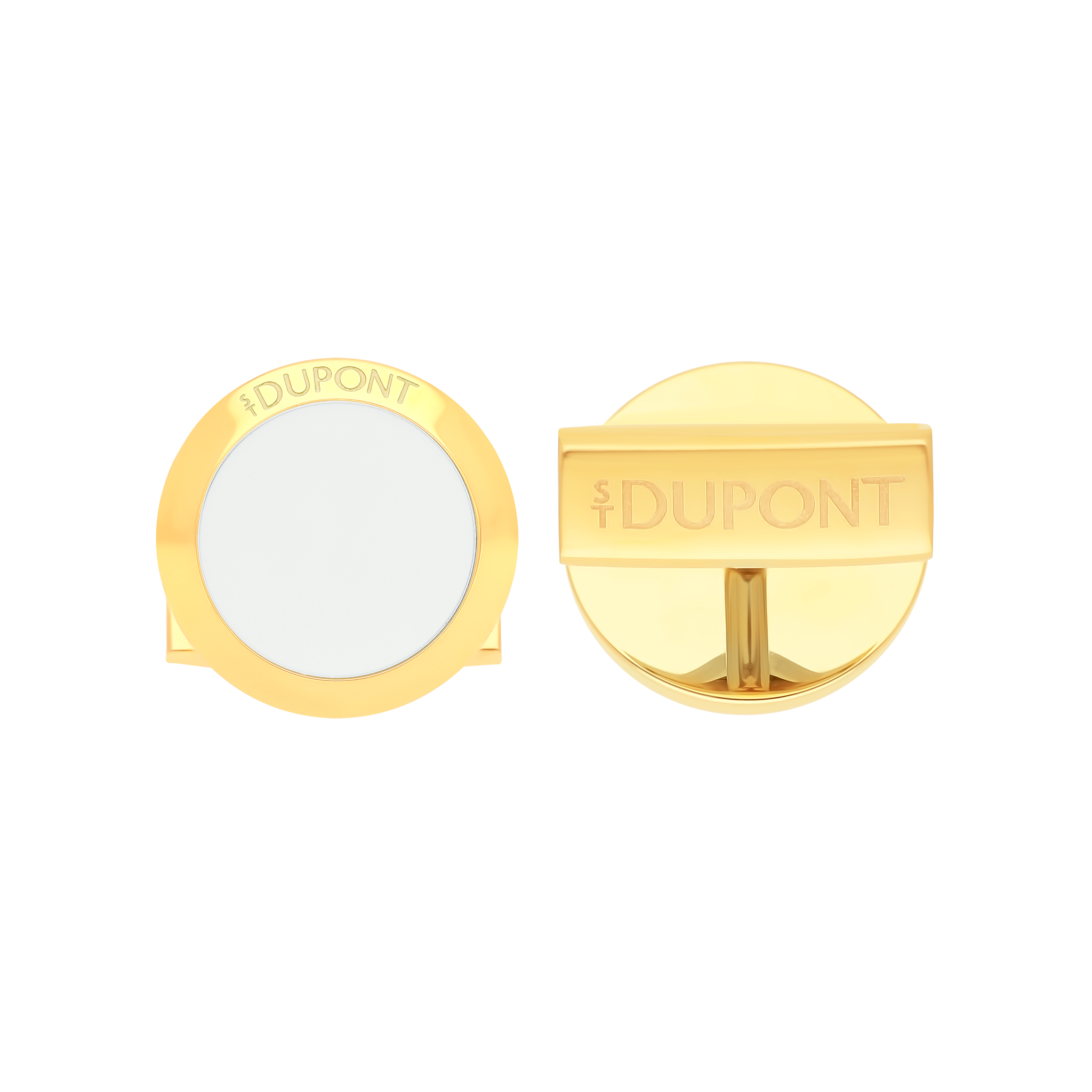 Boutons de manchette ronds laque blanche