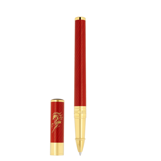 Roller color_red finition_golden Limited - edition_Horse 1 - S.T. Dupont France