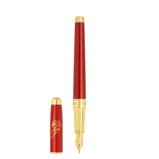 Stylo plume large color_red finition_golden Limited - edition_Horse 1 - S.T. Dupont France