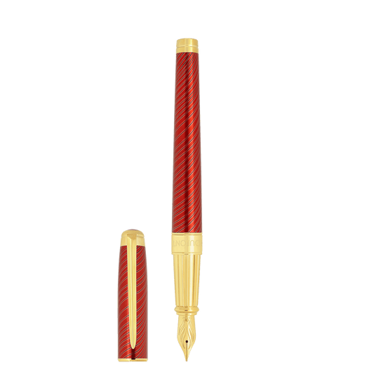 Stylo plume large color_red finition_golden Limited - edition_Horsemane 1 - S.T. Dupont France
