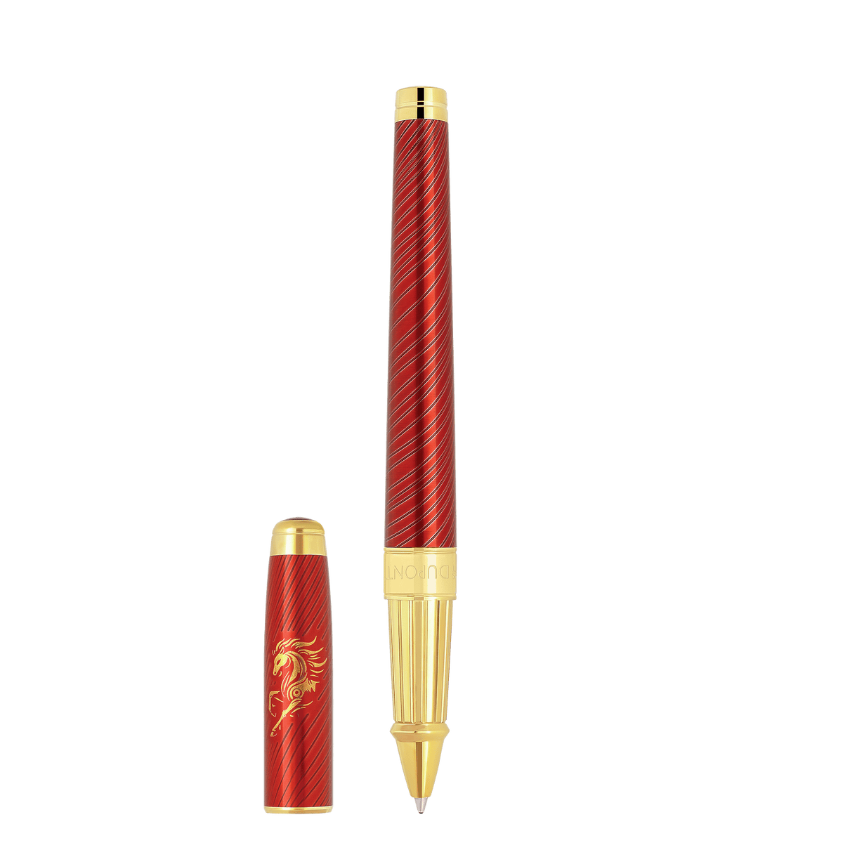 Roller large color_red finition_golden Limited - edition_Horse 1 - S.T. Dupont France