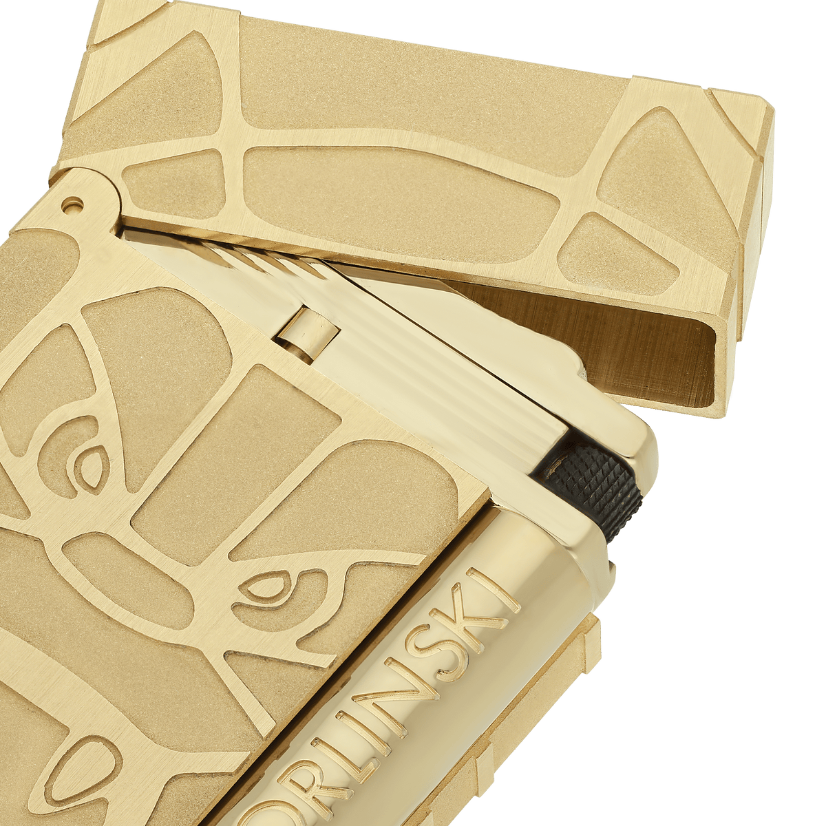 Briquet brossé color_gold finition_golden flame_double 2 - S.T. Dupont France